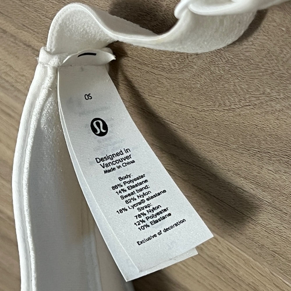 Lululemon White Visor Hat Cap Strap Back Lightwei… - image 5